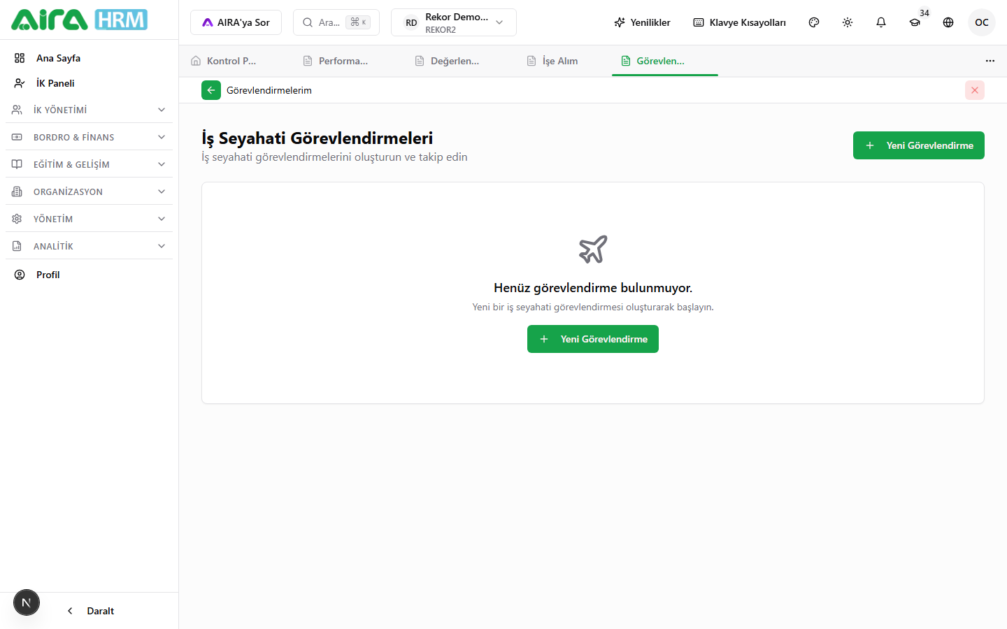 Görevlendirme listesi